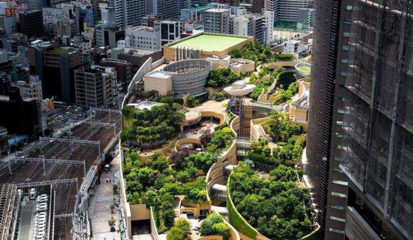 Alışveriş Merkezinde Bir Çatı Bahçesi Örneği: Namba Parks 51 kaynak. fishki.net