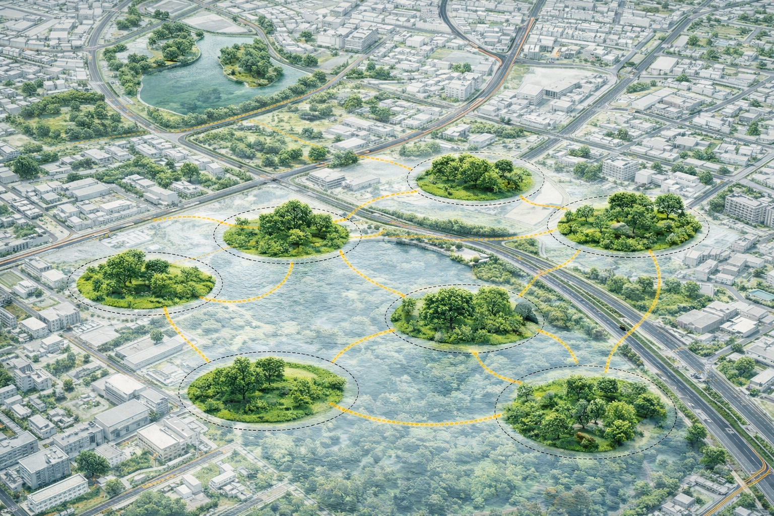 kentsel yeşil sistemin “ada adacık” yapısı